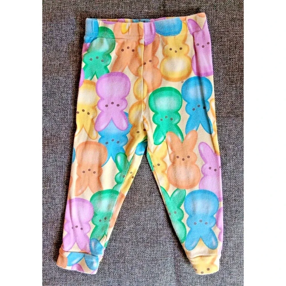 Pajamas 2T Girls Peeps bunny sleepwear 2 piece Set short sleeve long pants